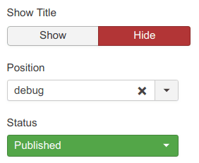 Title, Position and Satus settings