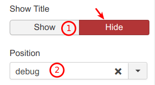 Set show title to no set debug position