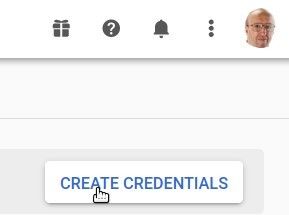 click create credentials