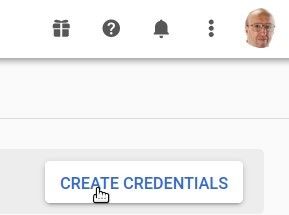 click create credentials
