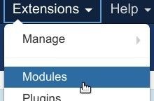 go to extensions modules