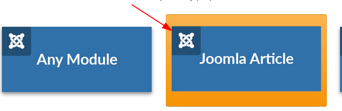 Click the Joomla Article box
