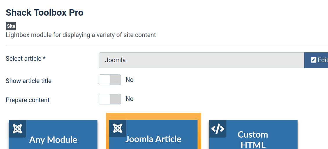 Select a joomla 4 article