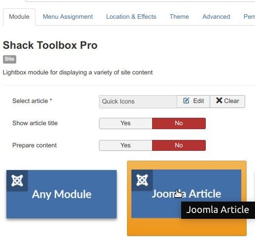 click joomla article