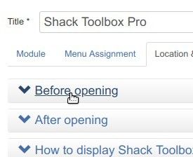 click before opening