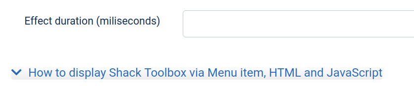 click how to display shack toolbox via menu item
