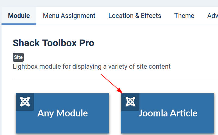 click joomla article