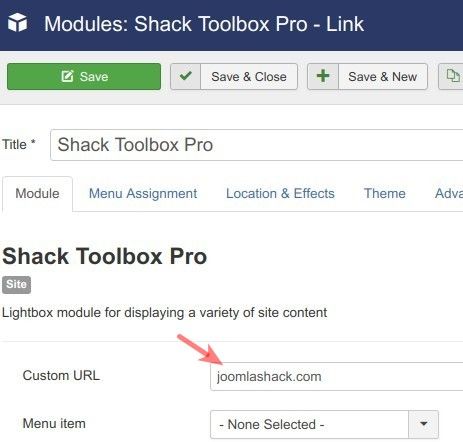 enter required url in the custom url box