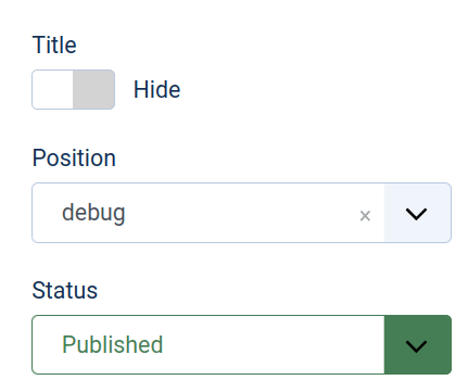 Set the Position to debug