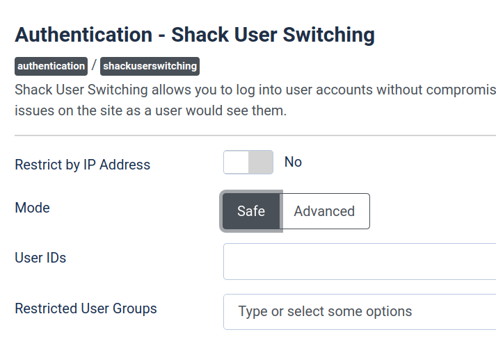 options of the safe mode