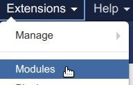 go to extensions modules