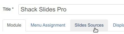 click the slides sources tab