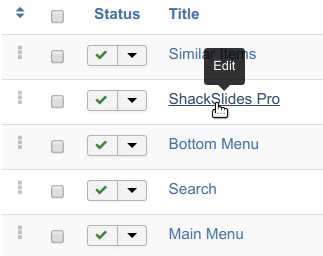 open shackslidespro module for editing