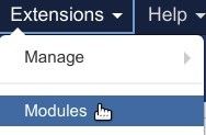go to extensions modules