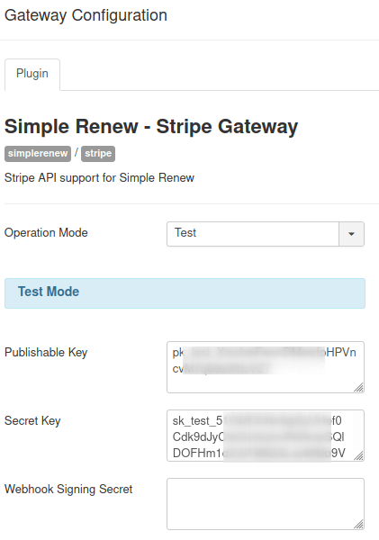 stripe gateway settings