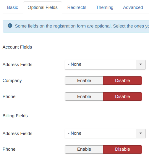 optional fields