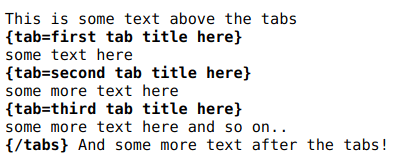 The tabs HTML source code