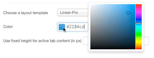 Choosing a color with Tabs and Sliders