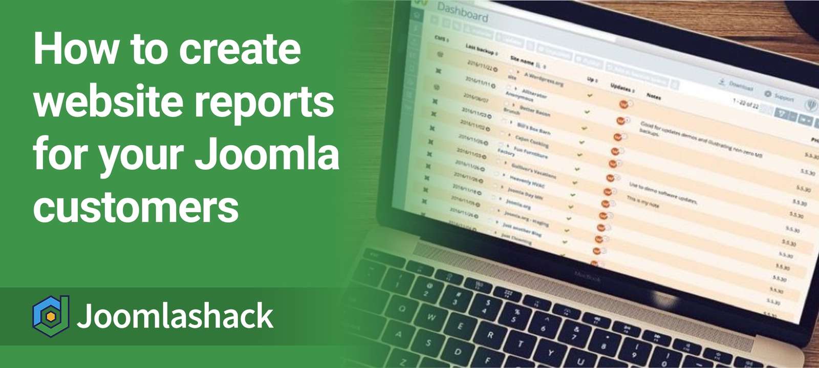 Create Website Reports for Your Joomla Customers
