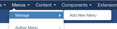 Add a new Joomla menu