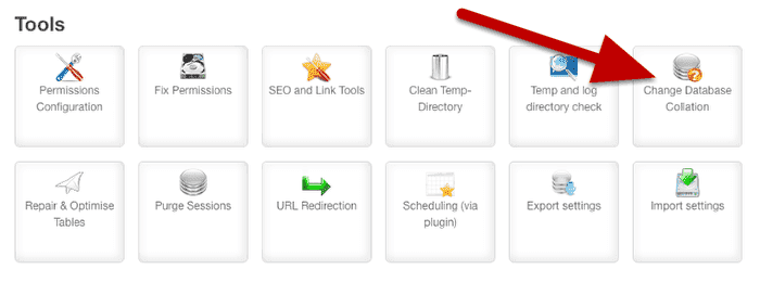 Change Database Collation in Joomla