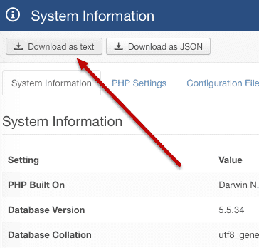 Download as text button inside Joomla