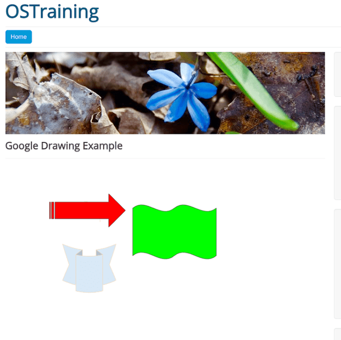 A Google Drawing embedded in a Joomla article