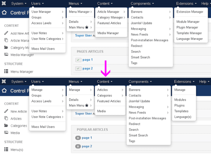 Joomla 3.4.4 Removes
