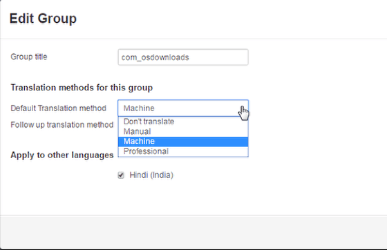 Editing a group in Neno Translate