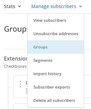 MailChimp groups inside a list