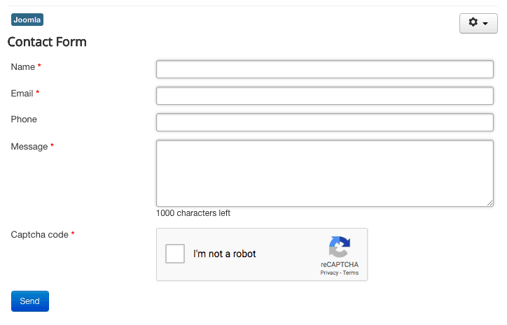 Joomla ReCaptcha on a Shack Form