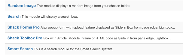 shack forms module