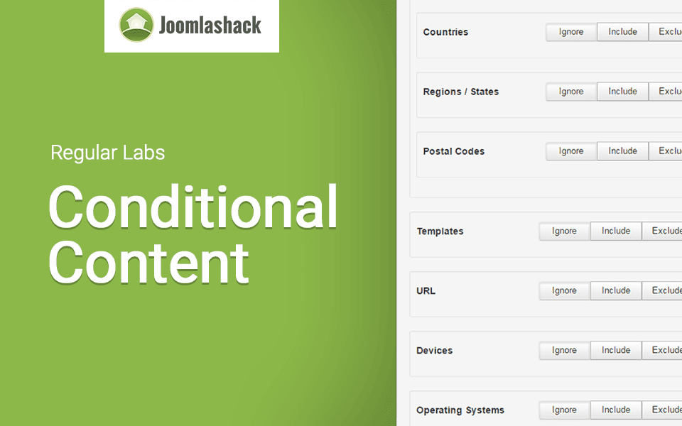 Joomla With Conditional Content