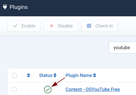 Ensure the plugin is enabled