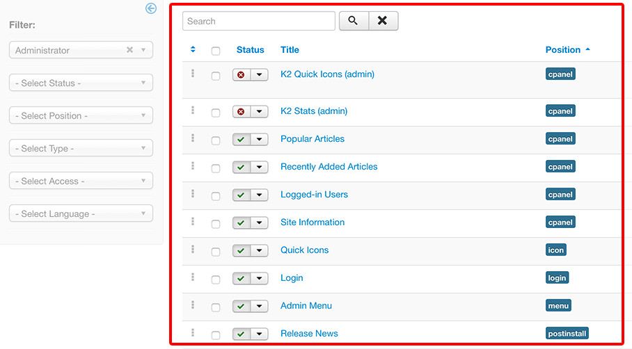 Custom Module for the Joomla Backend