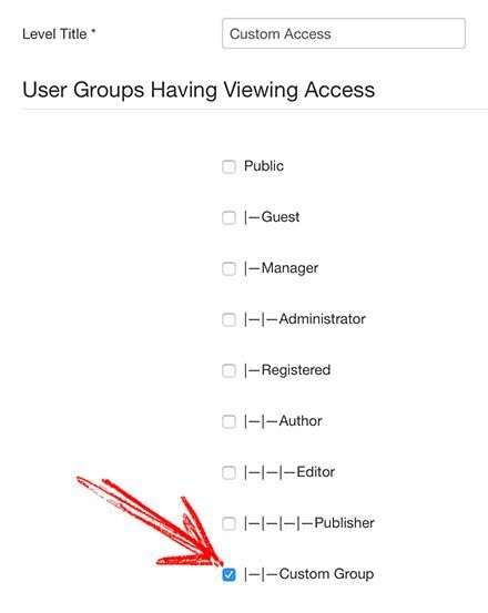 Custom User Groups and Access Levels