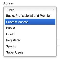 Custom User Groups and Access Levels