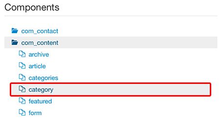 joomla category override