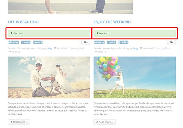 joomla blog featured layout preview