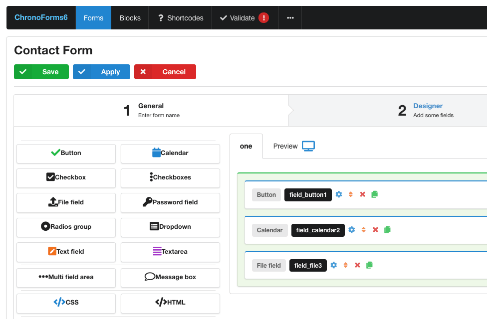 chronoforms joomla forms extension