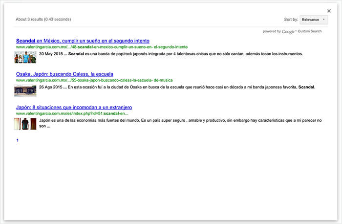 Google Custom Search Engine results on a Joomla site