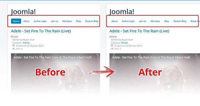 hide home menu item joomla