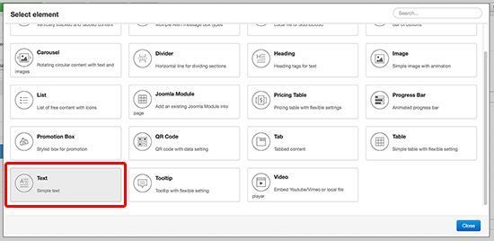 jsn page builder joomla text element