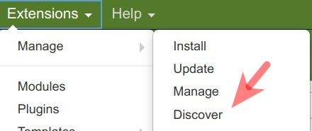 Install a Joomla Template through Discover