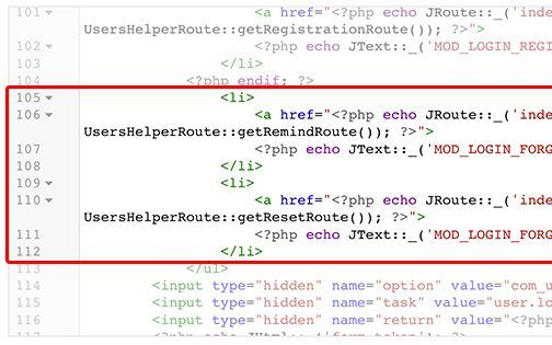 How to Remove Links from the Login Form in Joomla 3