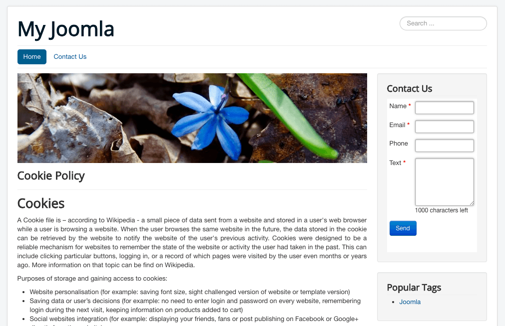 Joomla Contact Form Module live on your whole site