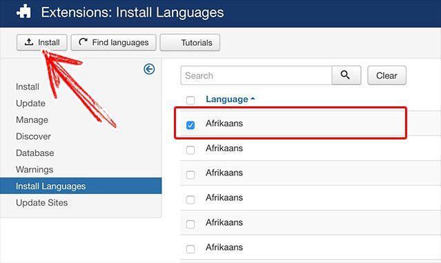 Joomla switch language