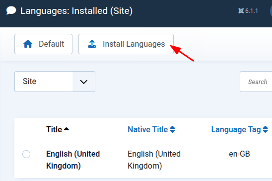 the install languages button