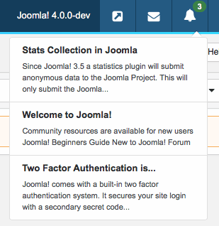 The Joomla 4 notifications