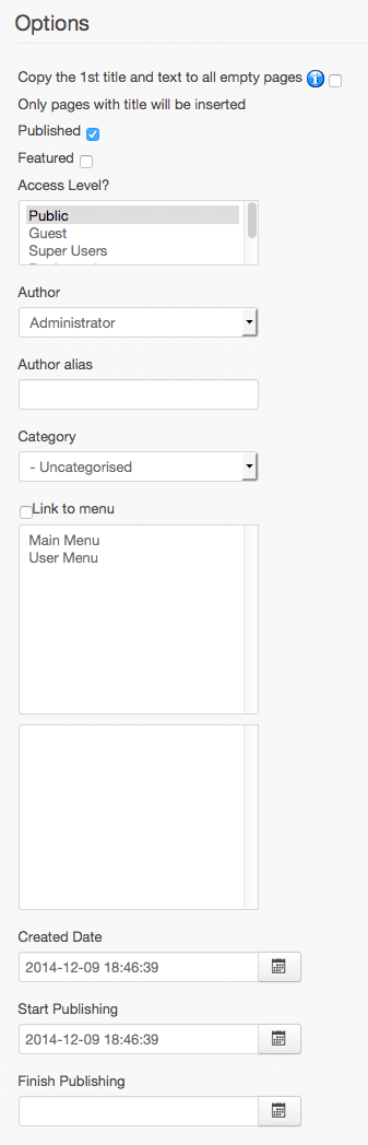 oscontent settings